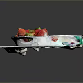 Fresh Mixed Fruits Platter With Cherries Pineapple Chunks And Strawberries On White Tray