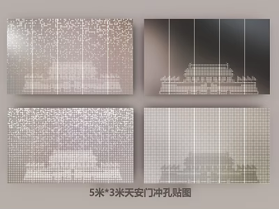 5m by 3m Tiananmen Perforated Road Map With Detailed Design And Pattern 3d model