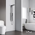 Modern Bathroom Interior Design Featuring White Toilet Shower Bathtub And Decor