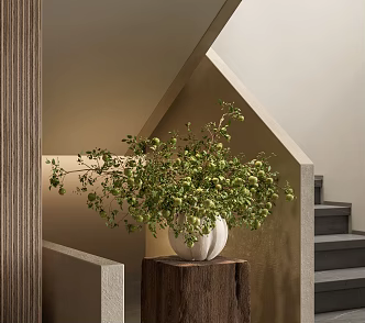 Modern Floral Art Pottery Pot Floral Art Staircase Floral Art Floral Art Bonsai 3d model