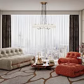 Beige Tufted Sofa Coffee Table Set With Glass Side Table And Brass Accents