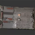 Living Supplies Including Air Conditioner Units in Narrow Alley Red Brick Flooring Old Weathered Walls
