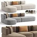 Modern L Shaped Sectional Sofa With Plush Fabric Pillows And Multiple Color Options