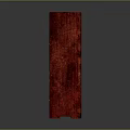 Red Wooden Cabinet With Double Doors Bottom Drawers And Golden Handles