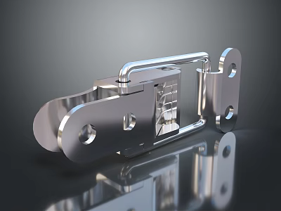 Clothing Accessories Metal Buckle Design Shiny Silver Finish For Garment Fastening 3d model