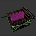 Old Rusty Metal Square Container With Black Handle And Grid Inside Structure