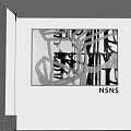 Modern Abstract Painting With Geometric Shapes Black White Gray Tones And Minimalist Design