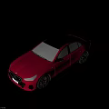 Red BMW Sedan With Black Roof And Black Alloy Wheels Front Design UK License Plate