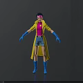 Colorful 3D Animated Character Model With Yellow Coat Pink Shirt Blue Gloves And Boots