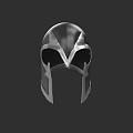 Silver Metal Warrior Helmet With Unique Face Opening And Side Decorations