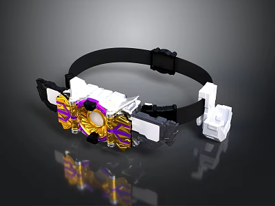 Transforming Belt With Black Strap Gold Core Purple Accents And White Components 3d model