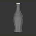 Glass Beverage Bottle With Dark Liquid White Cap And Patterned Body On Black Background
