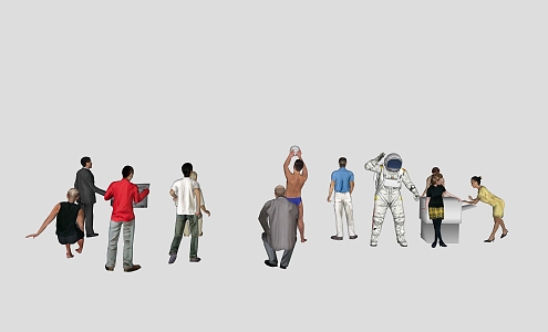 Many characters 3d model