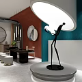 Modern Specialty Store Interior With Display Shelves Decorative Items And Green Plants