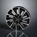 Automotive Tire Featuring Stylish Multi Spoke Black Silver Alloy Wheel Rim Design