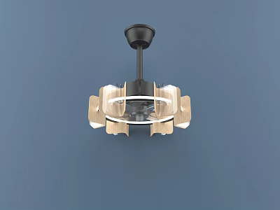 Modern Black And Beige Circular Chandelier With LED Light Hanging From Ceiling 3d model