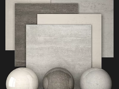 Construction Components With Textured Panels And Decorative Spheres In White Gray Tones 3d model