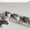 Modern corner sofa multiplayer sofa 3d model