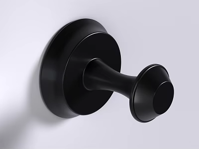Black Wall Mounted Modern Metal Single Hook for Hanging Items in Home 3d model