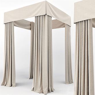 modern bed curtain awning gazebo cloth curtain 3d model