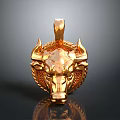 Golden Bull Head Pendant With Exquisite Craftsmanship And Intricate Horn Details