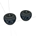 Two Decorative Ceramic Jars With Lids And Blue White Floral Patterns On White Background