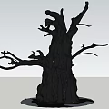Artistic Stone Wood Tree Sculpture With Intricate Branches And Sturdy Base