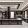 Elegant Modern Jewelry Store Interior With Glass Display Counters And Lighting