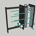 Modern Black Frame Drying Rack With Green Rods And Metal Structure