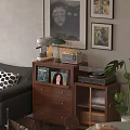 Gray and White Stools on Carpet with Sofa and Wooden Floor