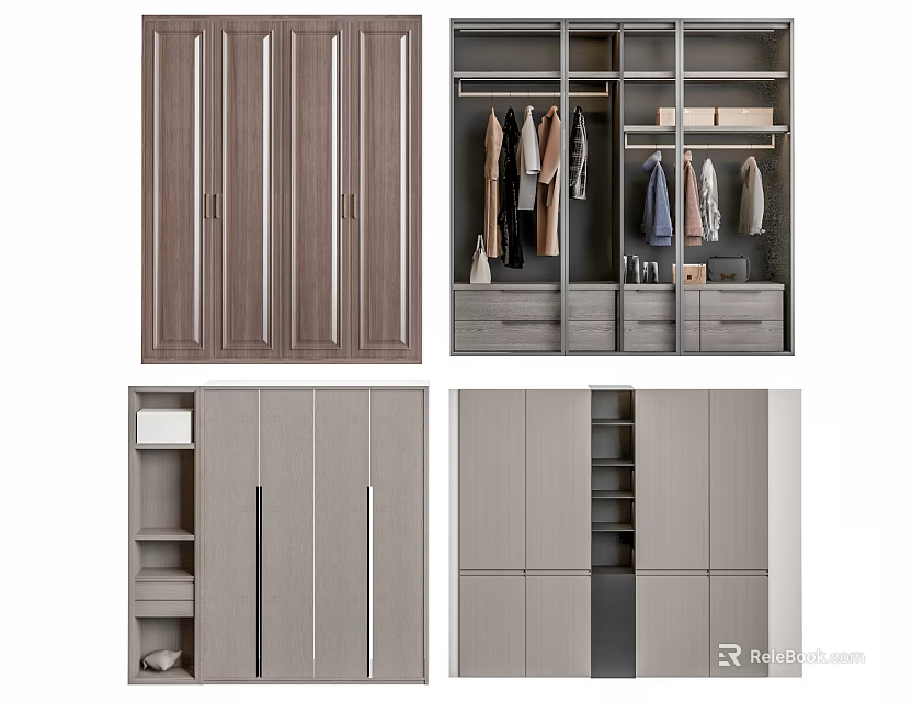 Modern Wardrobe Design With Sliding Doors Internal Storage And Hanging Space 3d model 