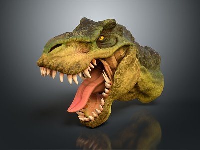 Modern Dinosaur Head Jurassic Alien Dinosaur 3d model