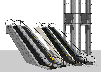 Modern Elevator Escalator Elevator Combination 3d model