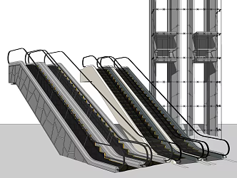 Modern Elevator Escalator Elevator Combination 3d model