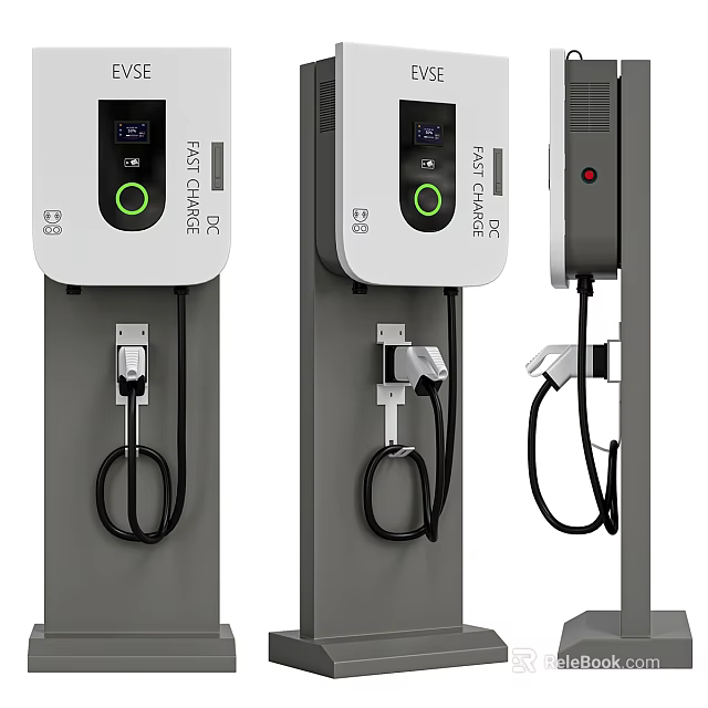 DC Fast Charger Models For Electric Vehicles With Varied Designs 3d model 