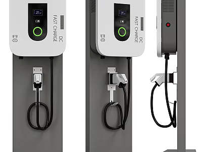 DC Fast Charger Models For Electric Vehicles With Varied Designs 3d model