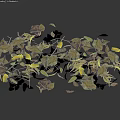Natural Ground Cover With Green And Yellow Scattered Leaves For Garden