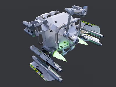 Intelligent Machine With Advanced Mechanical Arms Green Accents And Precision Components 3d model