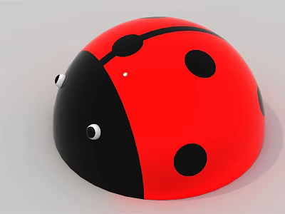 Fun Ladybug Shaped Play Equipment With Red And Black Design And Adorable Spots 3d model