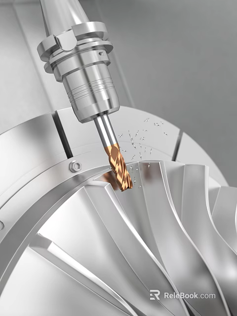 Precision Hardware Tools Drill Bit Cutting Metal With Flying Chips In Machining Process 3d model 