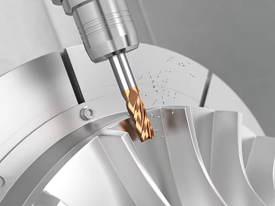 Precision Hardware Tools Drill Bit Cutting Metal With Flying Chips In Machining Process 3d model