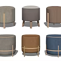 Modern sofa stool low stool pier combination 3d model
