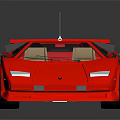 Red Classic Sports Car With Sleek Body Rear Spoiler And Reflective Surface