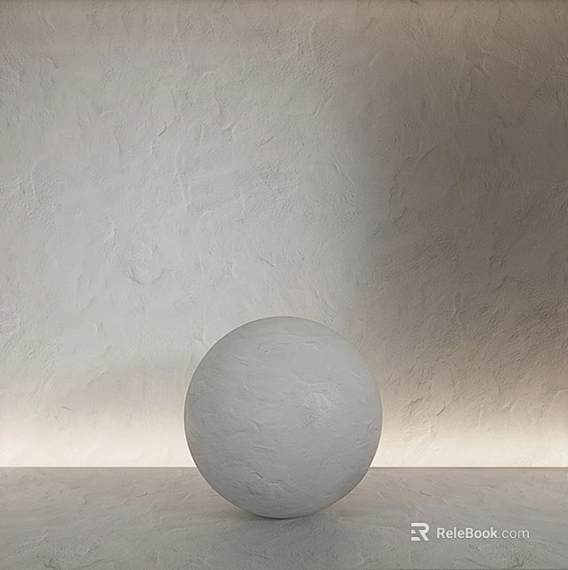 Light Gray Spherical Decorative Ornament Set With Textured Wall And Light Colored Surface 3d model