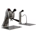 Heavy Duty Stainless Steel Commercial Kitchen Faucets with Wooden Handles and Drain Boards