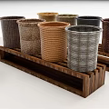 Modern Storage Basket Supermarket Display Woven Basket Display Props 3d model