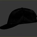 Black Baseball Cap with Structured Brim Soft Fabric and Casual Style 3d model