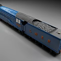 Detailed Vintage Blue Black Steam Train Mallard Number 4468 Model