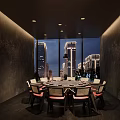 Modern Restaurant Interior Design With Unique Pendant Lights Wooden Tables Red Chairs And Decorative Walls