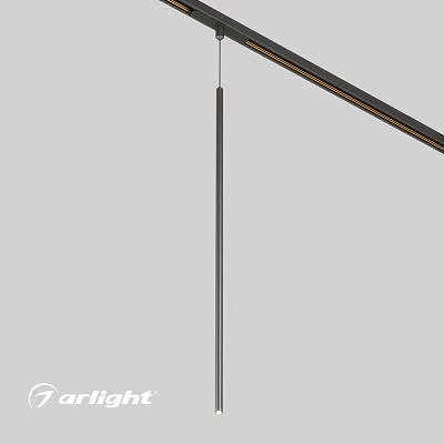 Minimalist Black Metal Pendant Light With Long Hanging Rod For Interior Decor 3d model